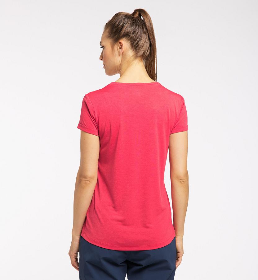 Haglöfs Womens Ridge T-Shirt Red New Zealand 82574VOAL